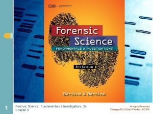 1 Forensic Science Fundamentals Investigations 2 e Chapter