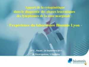 Apport de la cytogntique dans le diagnostic des