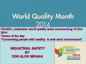 PDOECL celebrates world quality week commencing 10 Nov