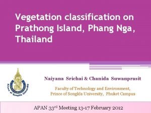 Vegetation classification on Prathong Island Phang Nga Thailand
