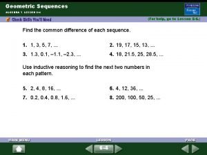 Geometric sequence algebra 1