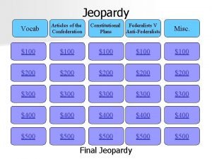 Articles of confederation jeopardy