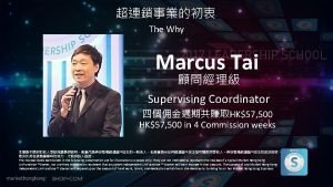 The Why Marcus Tai Supervising Coordinator HK57 500