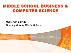 MIDDLE SCHOOL BUSINESS COMPUTER SCIENCE Ruby Ann Sawyer