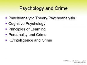 Psychoanalytic theory criminology