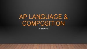 Ap language syllabus