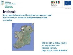 Ireland Smart specialisation and food food gastronomy and