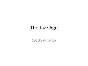 Jazz 1920s america