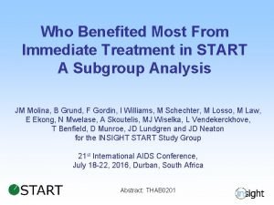 Who Benefited Most From Immediate Treatment in START