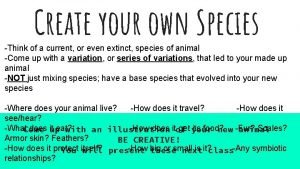 Create your own species
