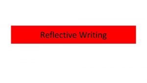 Reflection in writing definition