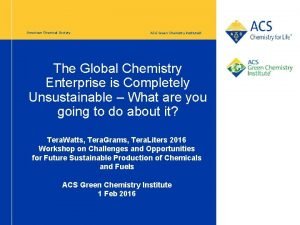 Acs green chemistry