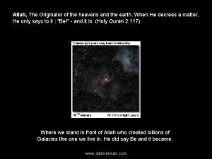 Allah The Originator of the heavens and the