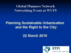 Global planners network