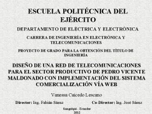 ESCUELA POLITCNICA DEL EJRCITO DEPARTAMENTO DE ELCTRICA Y