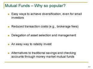 Mutual funds examples