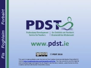 Forbairt Foghlaim Fs www pdst ie PDST 2016