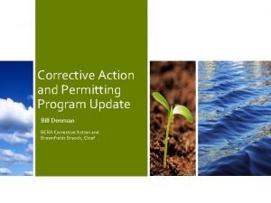 Corrective Action and Permitting Program Update Bill Denman