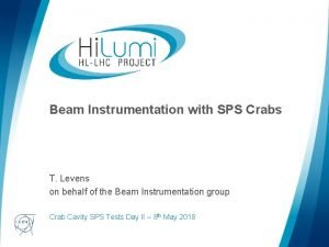 Beam Instrumentation with SPS Crabs T Levens on