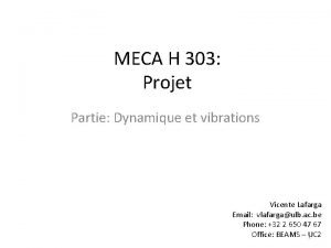 MECA H 303 Projet Partie Dynamique et vibrations