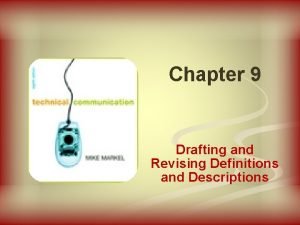 Chapter 9 Drafting and Revising Definitions and Descriptions