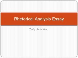 Rhetorical analysis thesis