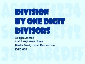 Dividing by one digit divisors