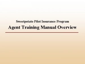 Insurance agent training manual