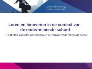 Leren en innoveren in de context van de