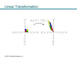 Linear Transformation 2012 Pearson Education Inc Linear Transformation