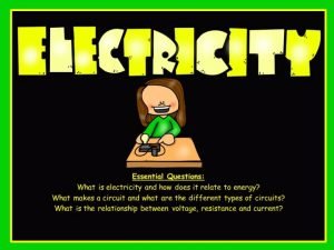 Electricity 101 Electricity is the flow of electrical