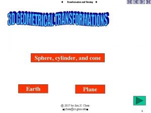 Transformation and Viewing Sphere cylinder and cone Earth