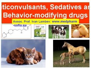 nticonvulsants Sedatives an Behaviormodifying drugs Assoc Prof Ivan