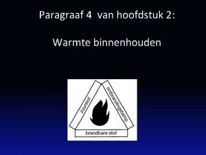 Paragraaf 4 van hoofdstuk 2 Warmte binnenhouden Wat