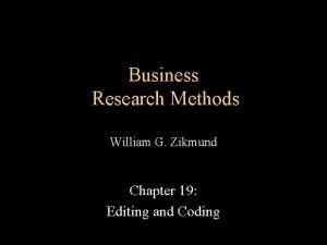 Business Research Methods William G Zikmund Chapter 19