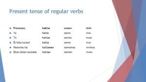 Present tense of regular verbs in spanish