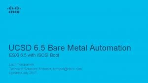 UCSD 6 5 Bare Metal Automation ESXi 6