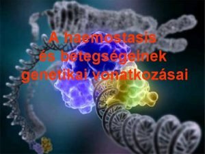 A haemostasis s betegsgeinek genetikai vonatkozsai RKLETES RENDELLENESSGEK