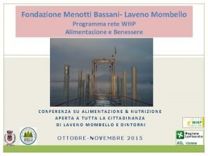 Fondazione Menotti Bassani Laveno Mombello Programma rete WHP