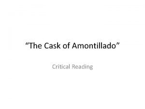 The cask of amontillado reading