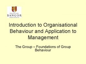 Introduction to Organisational Behaviour and Application to Management
