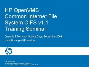 HP Open VMS Common Internet File System CIFS