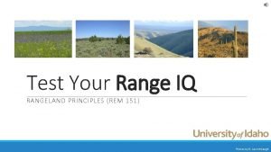 Test Your Range IQ RANGELAND PRINCIPLES REM 151