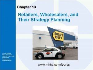 Chapter 13 Retailers Wholesalers and Their Strategy Planning