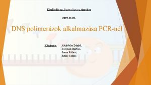 Kiselads az Enzimolgia c trgyhoz 2019 11 20