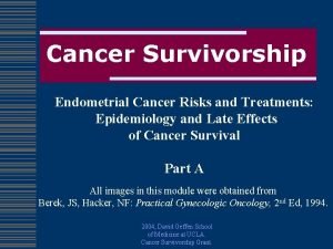 Cancer Survivorship Endometrial Cancer Risks and Treatments Epidemiology