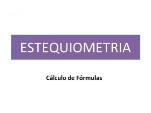 Estequiometría número de avogadro