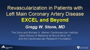 Revascularization in Patients with Left Main Coronary Artery