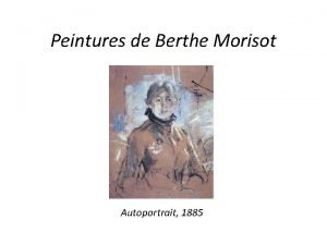 Peintures de Berthe Morisot Autoportrait 1885 Sur le