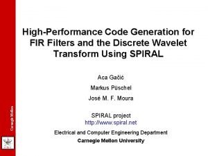 HighPerformance Code Generation for FIR Filters and the